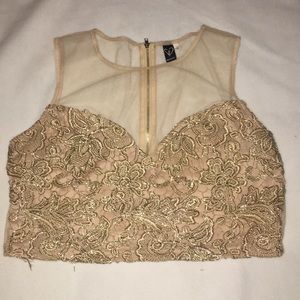 Gold embellished crop top✨
